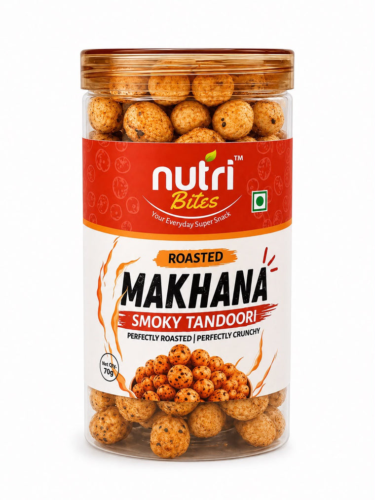 Nutri Bites Smoky Tandoori Roasted Makhana – Crunchy Fox Nuts Snack